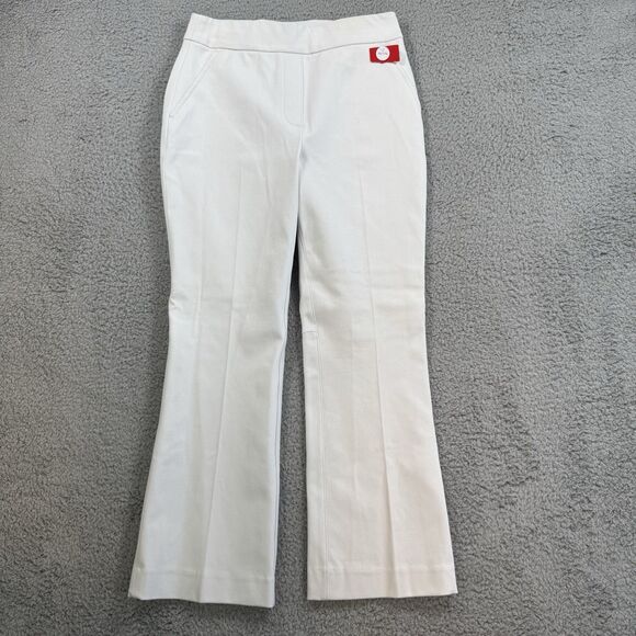 Spanx Pants Womens XS Petite White Kick Flare Stretch Pull On Trousers Pockets - Picture 1 of 12
